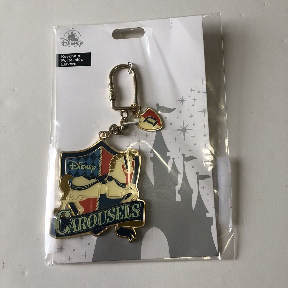 Disney Parks Disney Carousels Metal Enamel Key Chain NEW